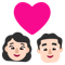 Couple with Heart- Woman- Man- Light Skin Tone emoji on Microsoft